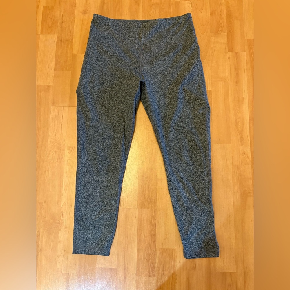 Sobha Heather Charcoal Gray Athletic Leggings Large